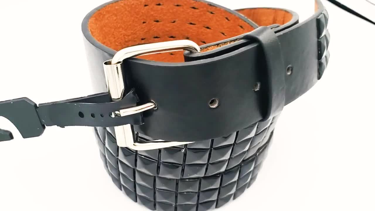 Sサイズ Trendt Vision Studded Belt Black XZQTIVE Studded Belt Metal Punk Rock Rivet Belts for Women/Men