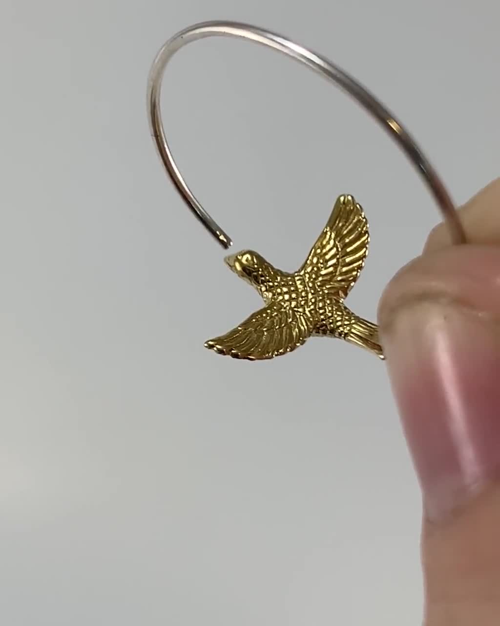 小鳥モチーフのフープピアス - 青い鳥のピアス - バードウォッチャーへ