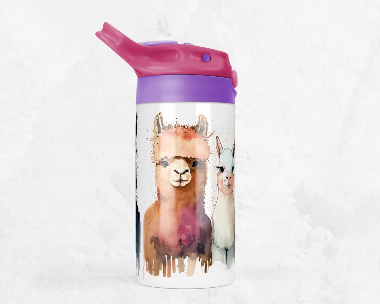 Kids Water Bottle 12 Oz Kid Cat Pets Animals Sublimation Birthday