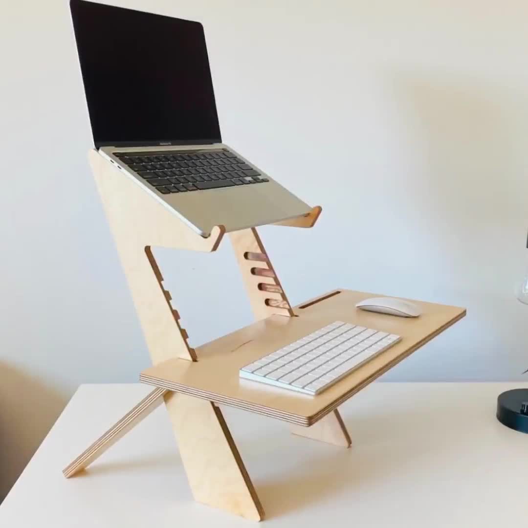 Minimal Wood Standing Desk Converter, Convertible Standing Desk, Desk  Riser, ALTO X 24 