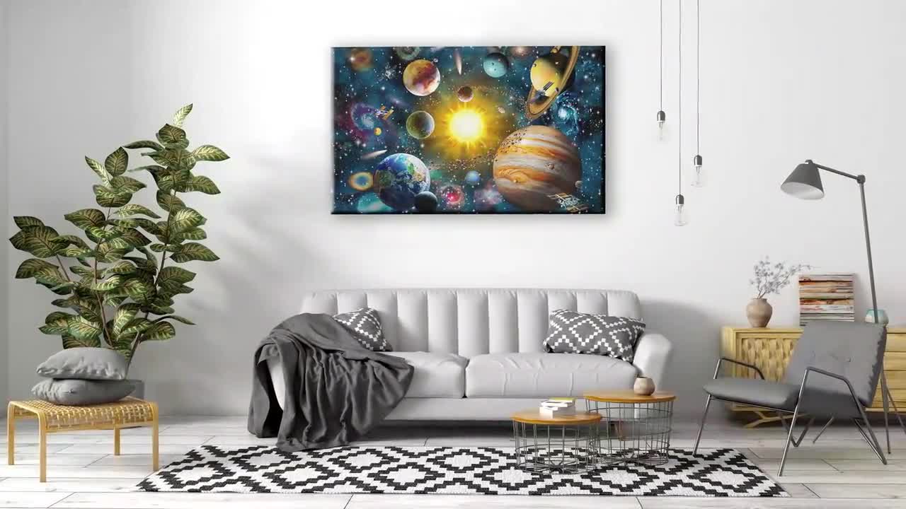 Amazing solar system outer space Canvas Wall Art Design| Poster Print Decor  for Home & Office Decoration I POSTER or CANVAS READY to Hang