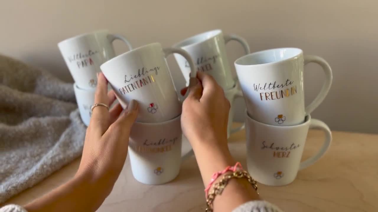 Kaffeebecher "Bruderherz" video poster