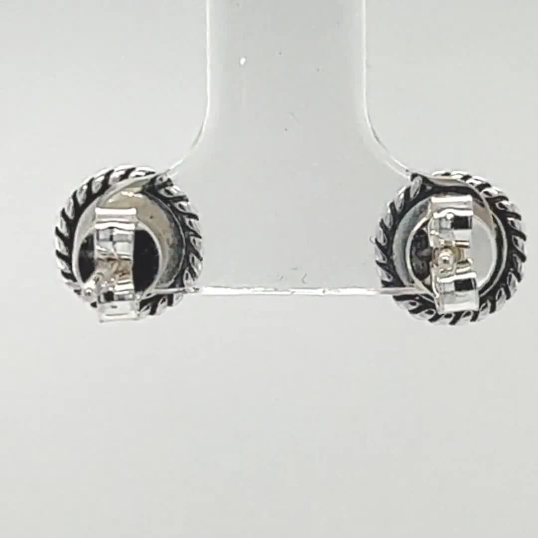 Orecchini A Bottone In Ambra Baltica E Argento 925: Colore Cognac, Ipoallergenici, Fatti A Mano