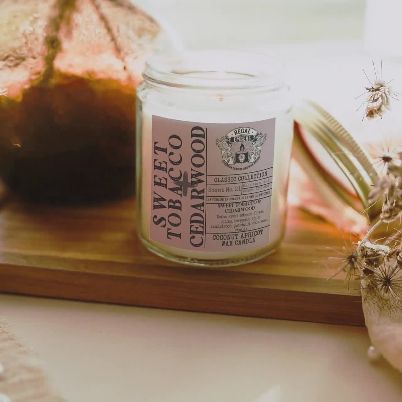 cedarwood and tobacco candle Sweet Tobacco & Cedarwood Handmade Custom Candle