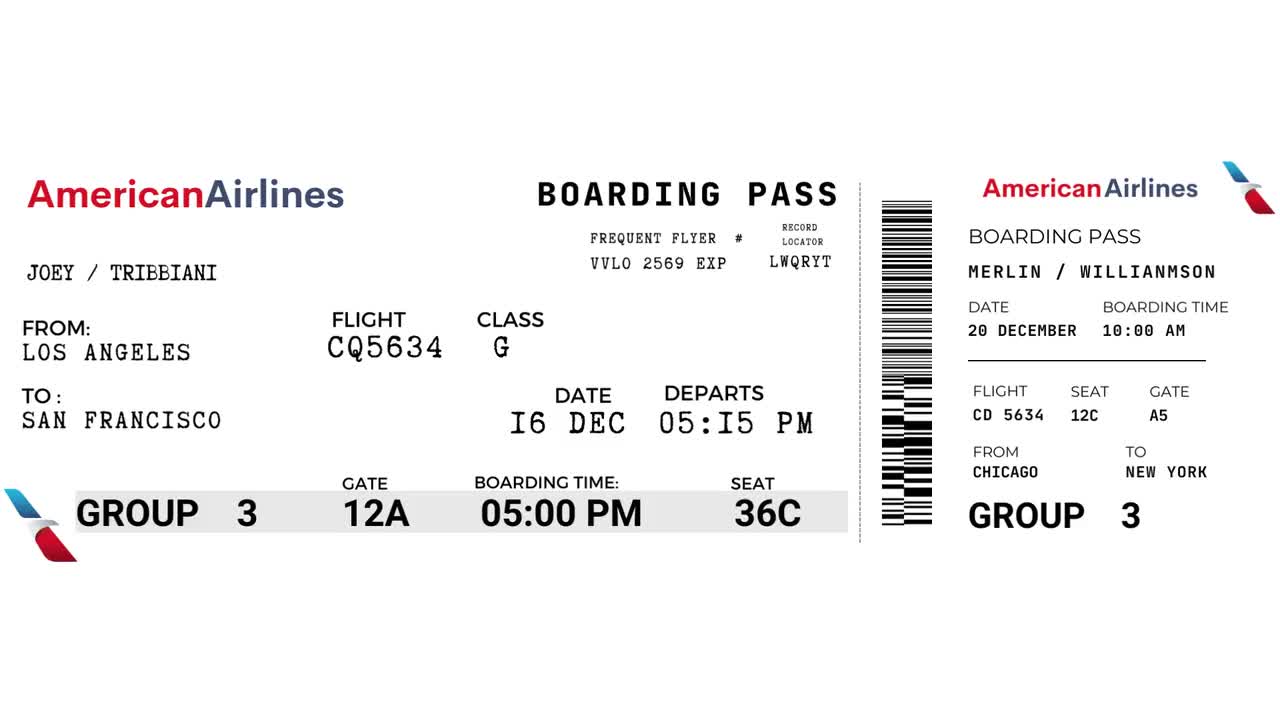 american airline boarding pass