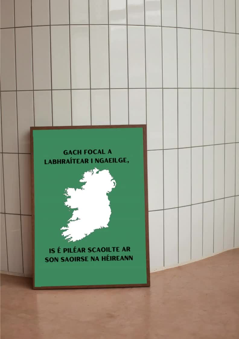 Irish Freedom Quote Print without English Translation - As Gaeilge Poster  (Digital Download), image size:792x1122