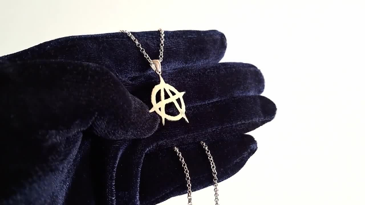 Anarchy Symbol Necklace | 925 Sterling Silver | Punk Rock Jewelry