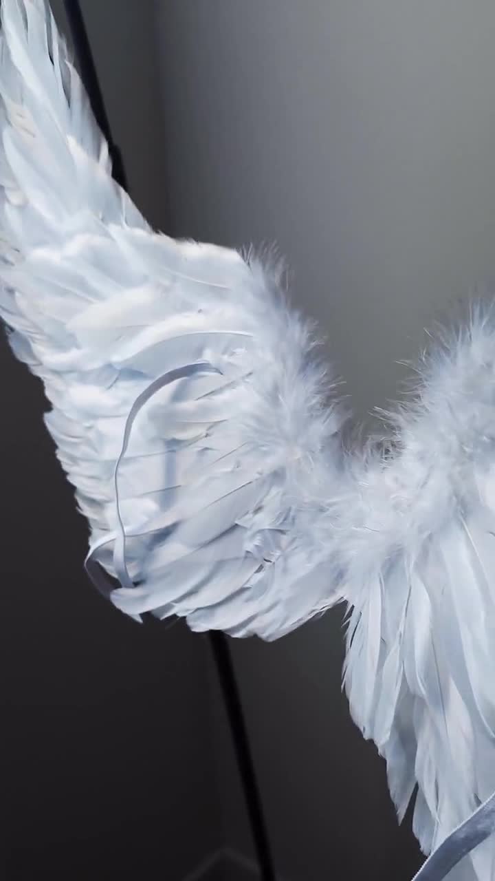  RWUDV Black Angel Wings Costume Feather Angel Wings