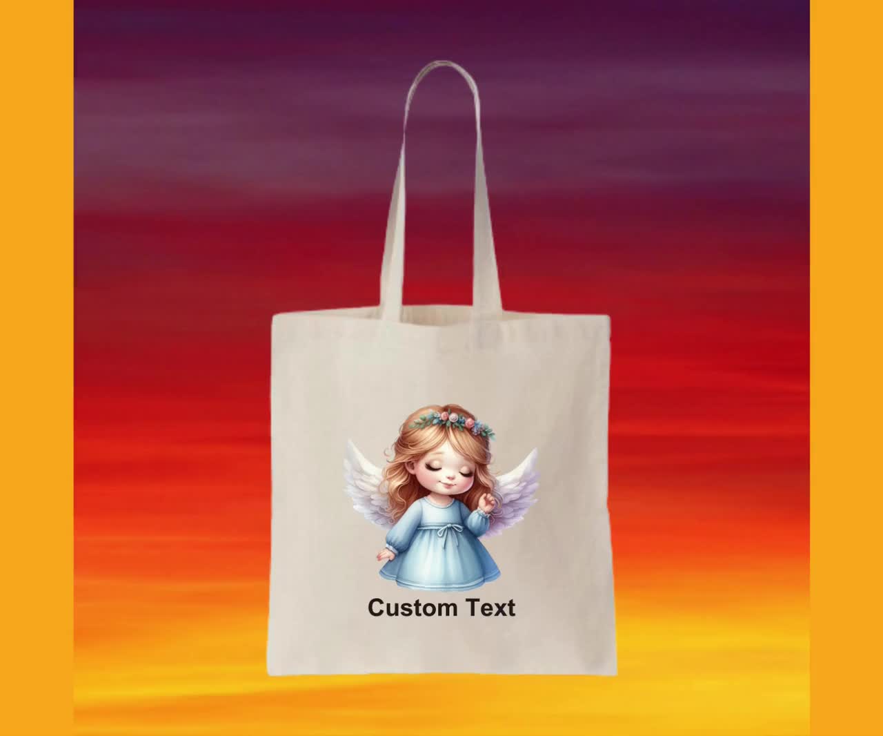 Bolsa de tela 100 % algodón con diseño personalizado de Girl Angel video poster