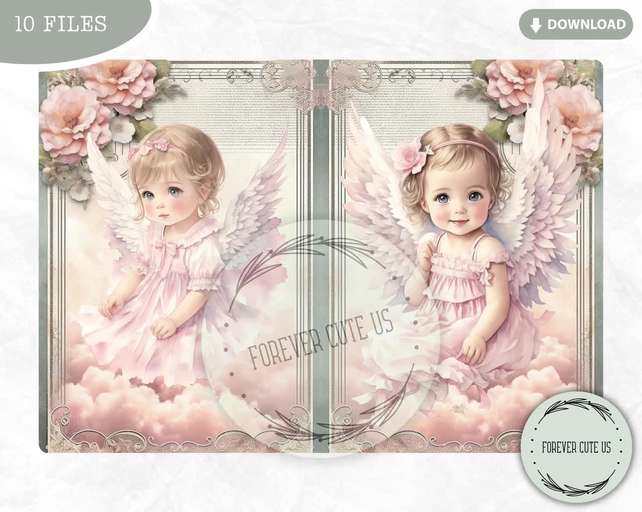 Baby Girl Scrapbooking Paper Pad 12x12, NON DIGITAL Shabby Chic Paper Pack,  Double Sided Papers, Fabrika Decoru Shabby Baby Girl Collection 