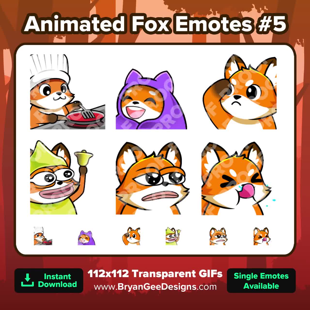 Animated Fox Twitch Emotes Let Them Cook, Blankie, Salute, Dinkdonk Bell,  Yapping, Tongue for Twitch Youtube Discord for Streaming - Etsy