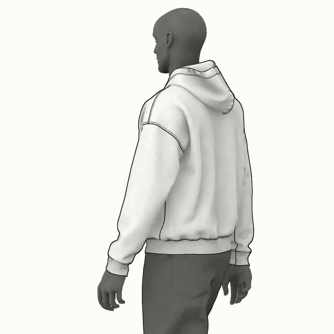 Oversized Hoodie Loose Fit Hooded Sweatshirt With Dropped