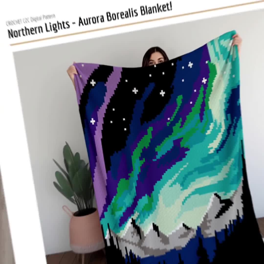 Kit Tapisserie Au Crochet Aurora Borealis - Craftways Herrschners 27x40 Pouces - Neuf