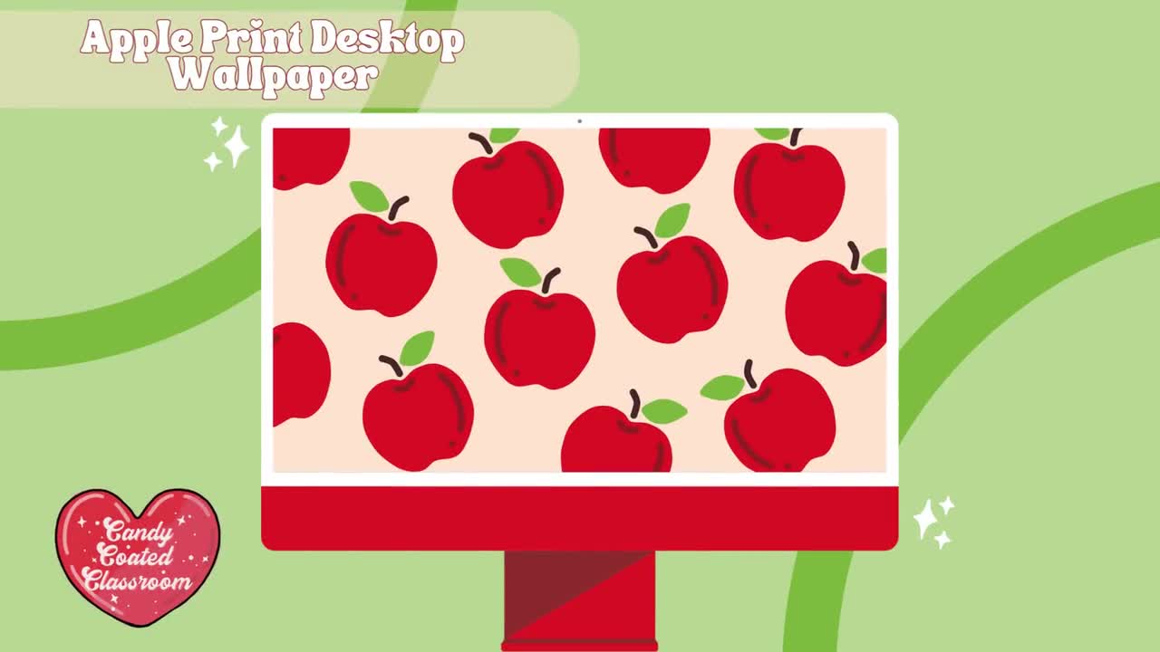 Apple Print Desktop Wallpaper, Colorful Apple Decor Fall Fruit Pattern  Instant Digital Download, Mac and Windows Computer Background - Etsy, image size:1280x720