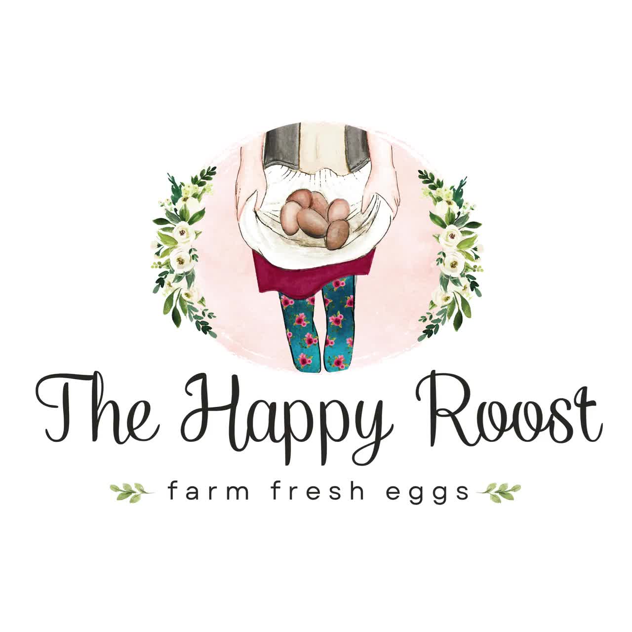 Modèle de logo de tablier et d'oeufs : conception de toile à faire soi-même pour une ferme et un marché (téléchargement numérique) video poster