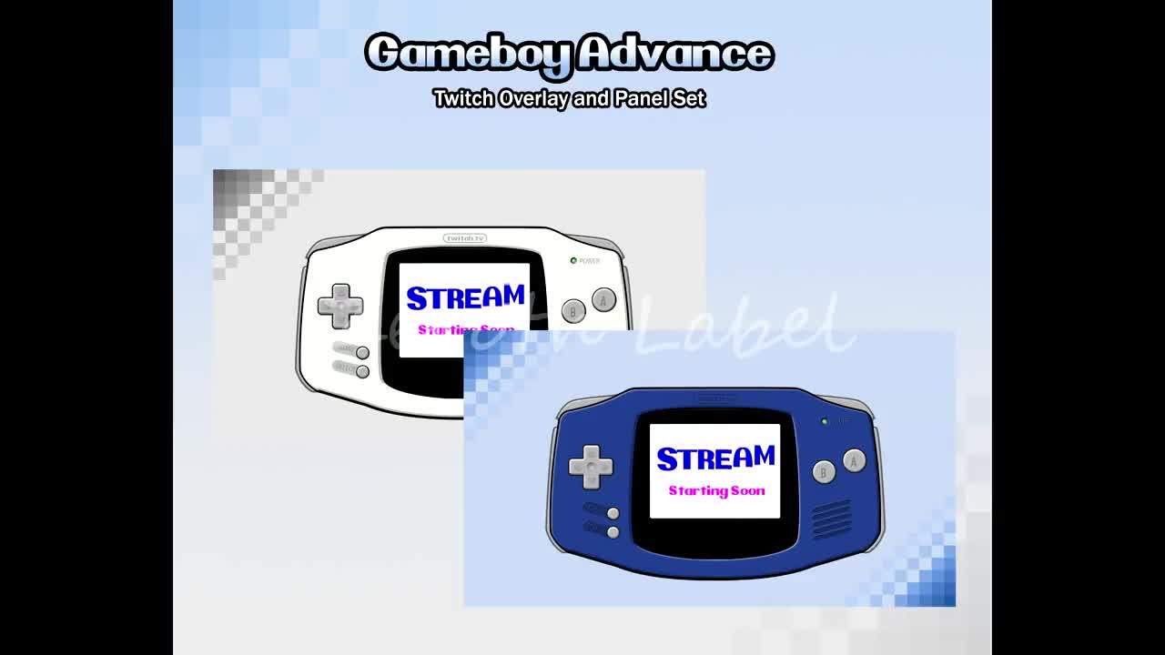 Animated Gameboy Advance Twitch Overlay Starter Pack (Instant Download) 