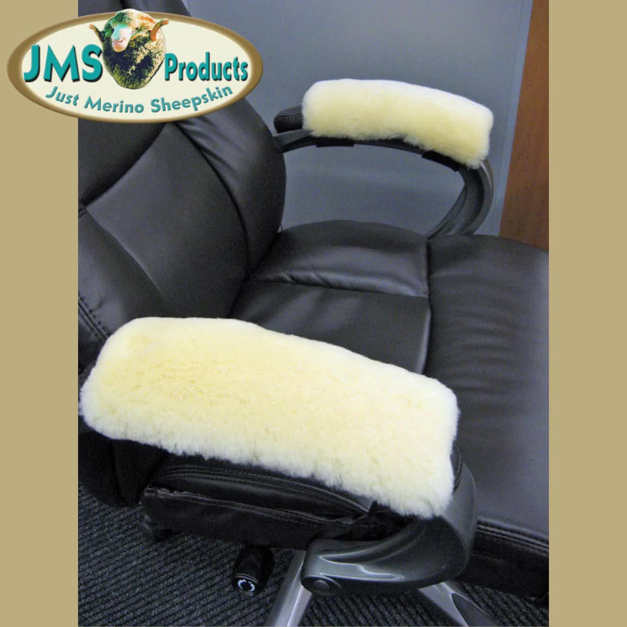 PAIR of 10-inch Long Authentic Australian Merino Sheepskin ARM REST Covers  to Pad Office Chairs or Wheel Chair Arms 