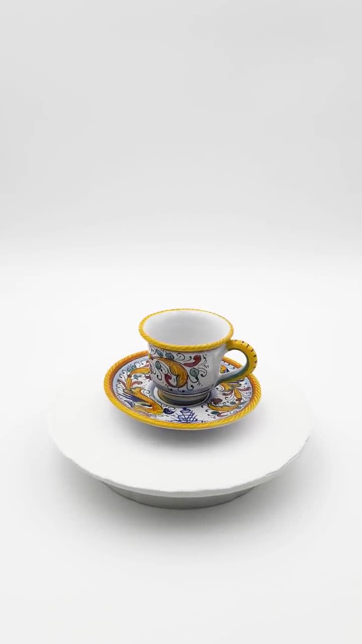 Raffaellesco Espresso Cup and Saucer - Italian Pottery Outlet