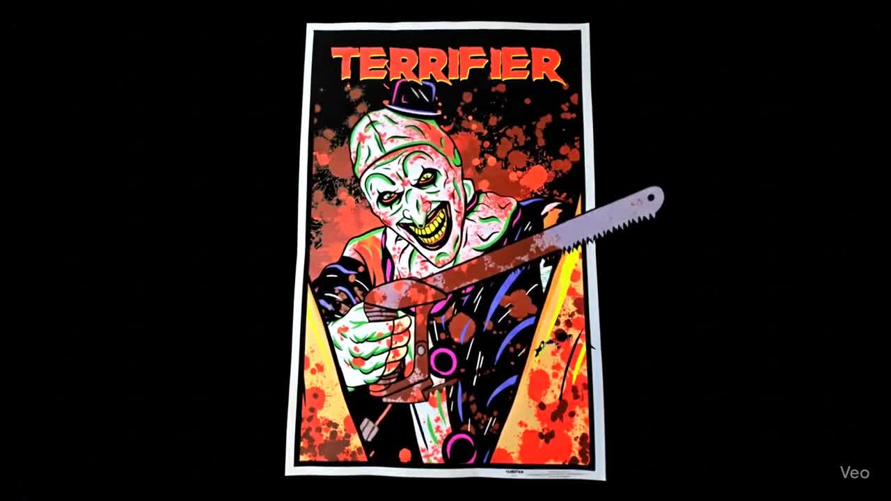 Official TERRIFIER Blacklight Poster – XL Flocked 23x35 Horror Art