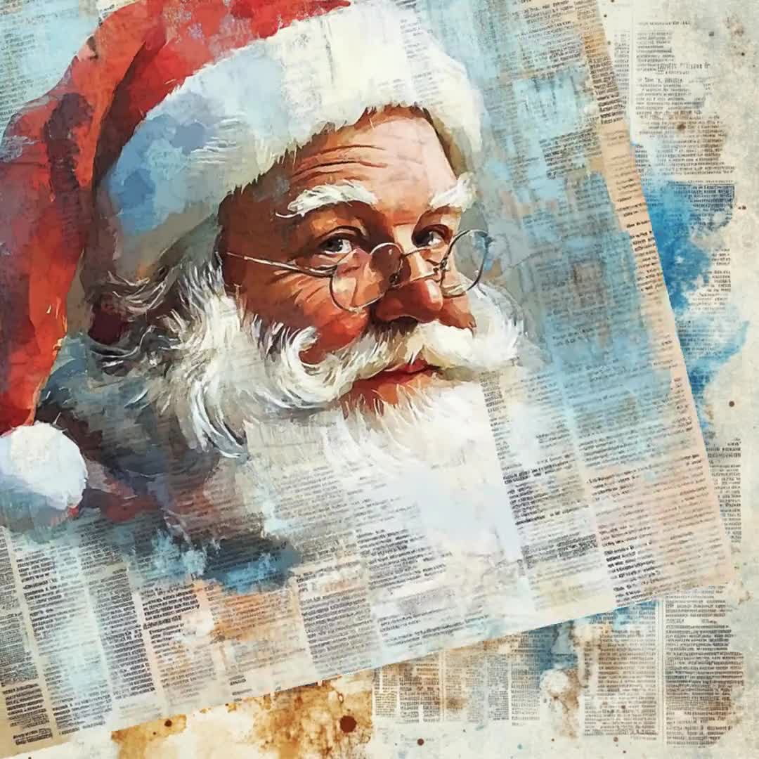 Vintage Santa Junk Journal Kit | Christmas Clipart, North Vintage Santa Junk Journal Kit | Christmas Clipart, North