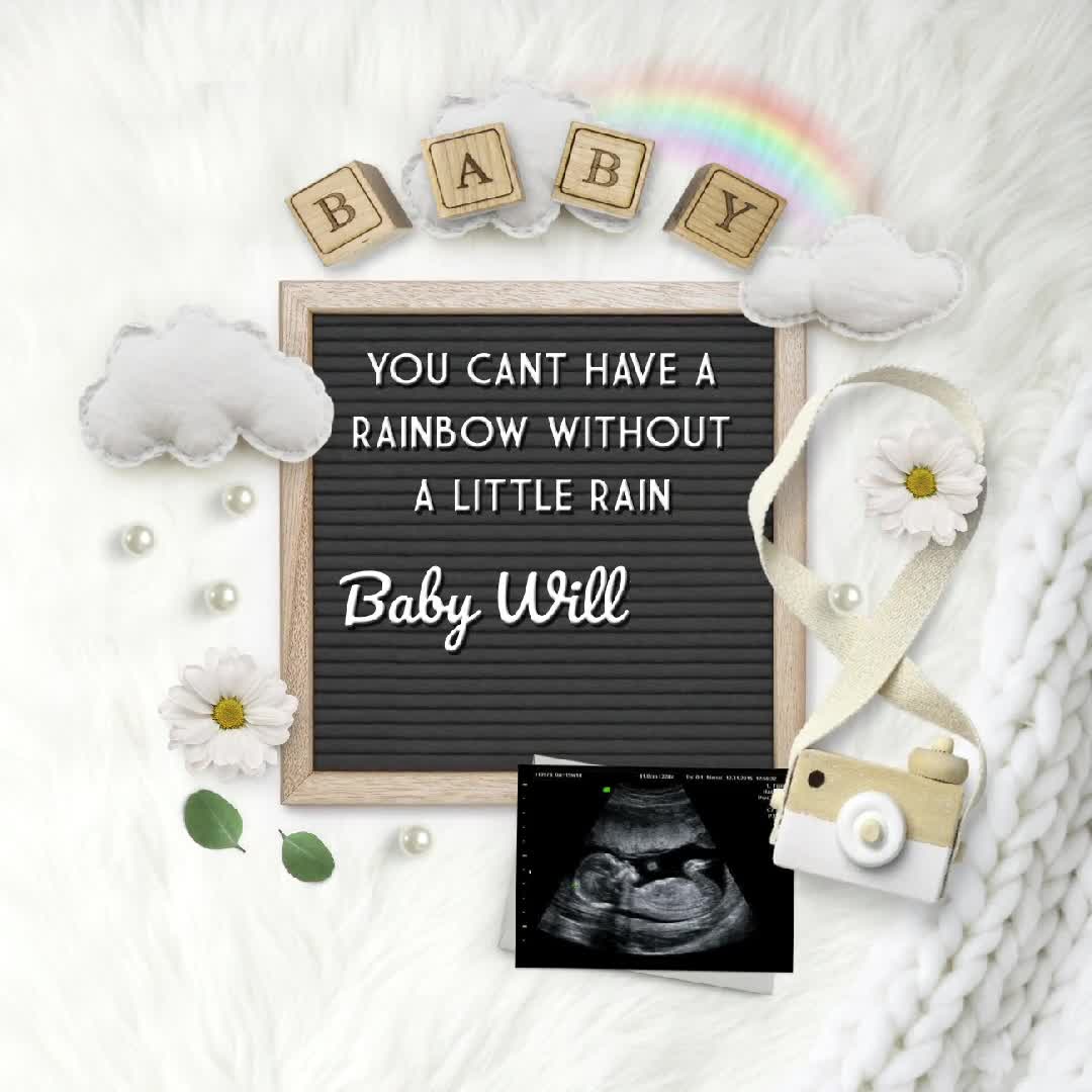 Pregnancy Announcement, Digital Baby Reveal, Editable DIY Template