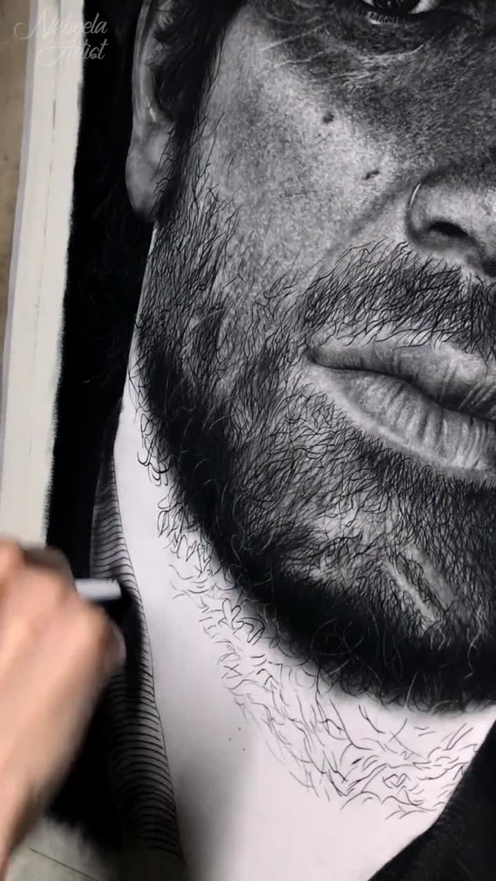 Arthur Morgan  Original Charcoal Drawing – Nabeela The Artist