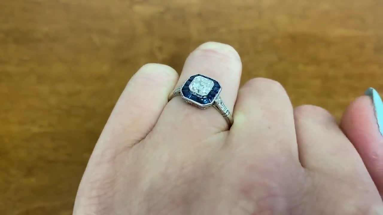 Parti Sapphire & Diamond Gemstone Engagement Ring - Moments Jewellery