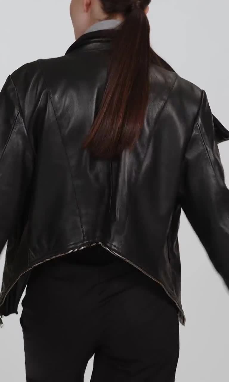 ジャケット・アウター T/SEHNE Asymmetric | Jacket Biker Leather Lambskin Real Black Mens DURVANE JACKET LEATHER ASYMMETRIC ジャケット・アウター