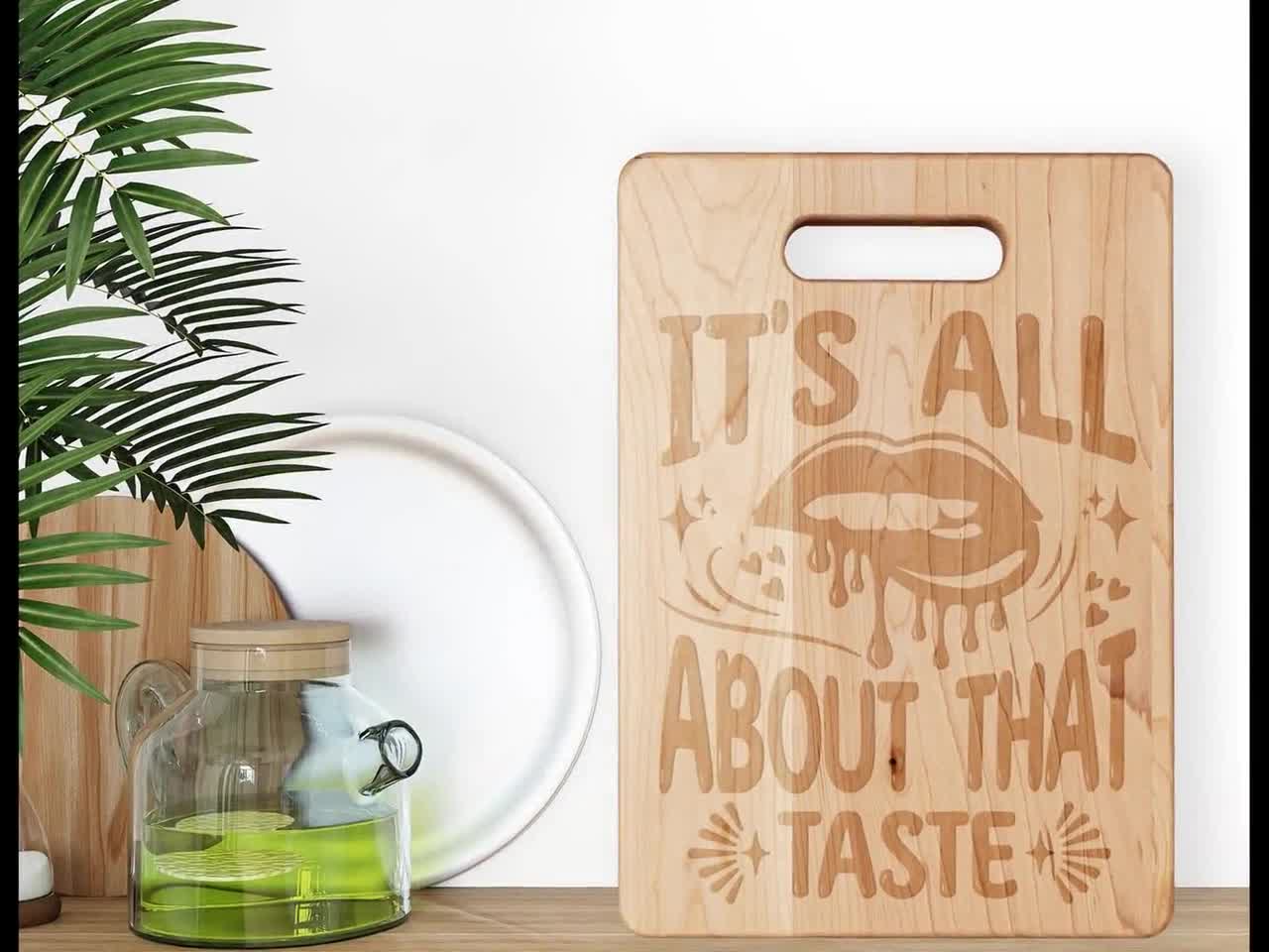 It's All About That Taste Maple Wood Cutting Board, Walnut Cheese Board,  Wooden Charcuterie Board Dad's Gift, Serving Breadboard for Husband -   UK
