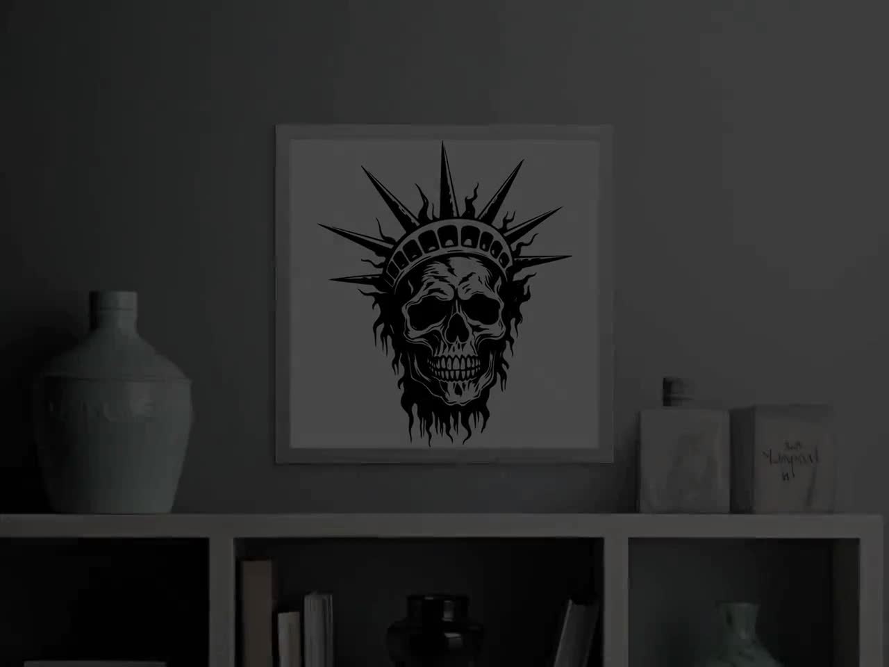LIBERTY STATUE SKULL SVG, Freiheitsstatue Skelett SVG-Dateien für Cricut  Liberty Statue Halloween Clipart, Laser Cut Files, image size:1280x960