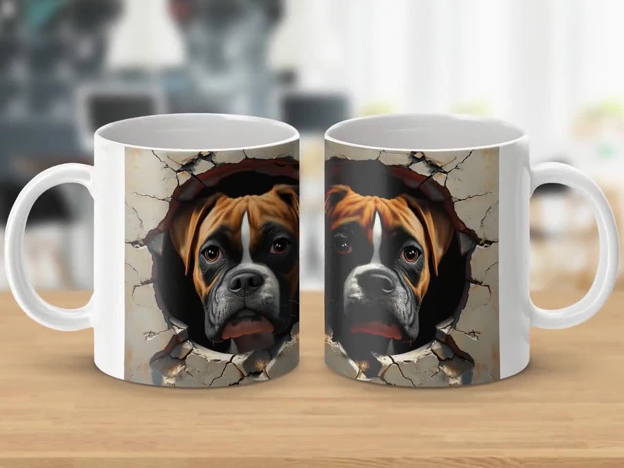 Mug Coloré Bully British Buldog Pet Aquarelle Art Cadeau Anniversaire