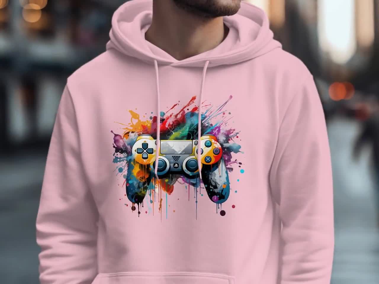Baddery Kinder Gamer Hoodie - Gaming Hoodie met capuchon voor jongens - Gamer trui, Donkerblauw, 140