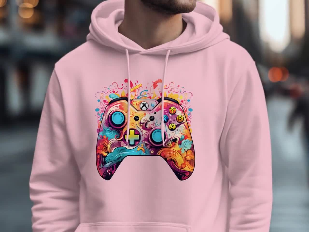 OLAOLA Draagbare Deken Hoodie, Glow in het Donker Overgrootte Sweatshirts Deken met Zakken voor Mannen en Vrouwen (Spel Controller, Volwassenen-Verlenger