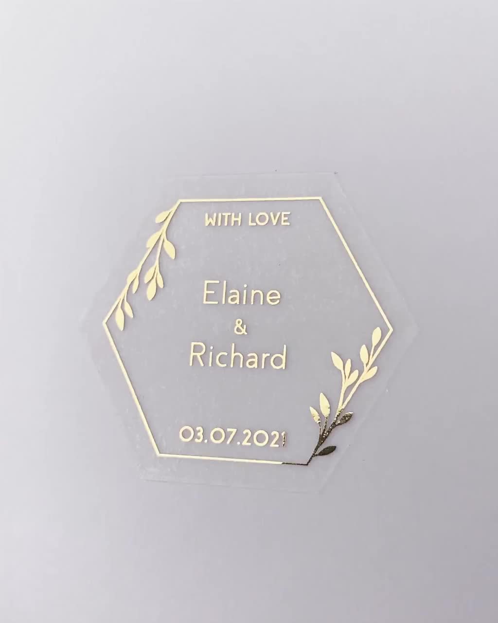 Celestial Wedding Stickers. Foiled Personalised Initials and Date