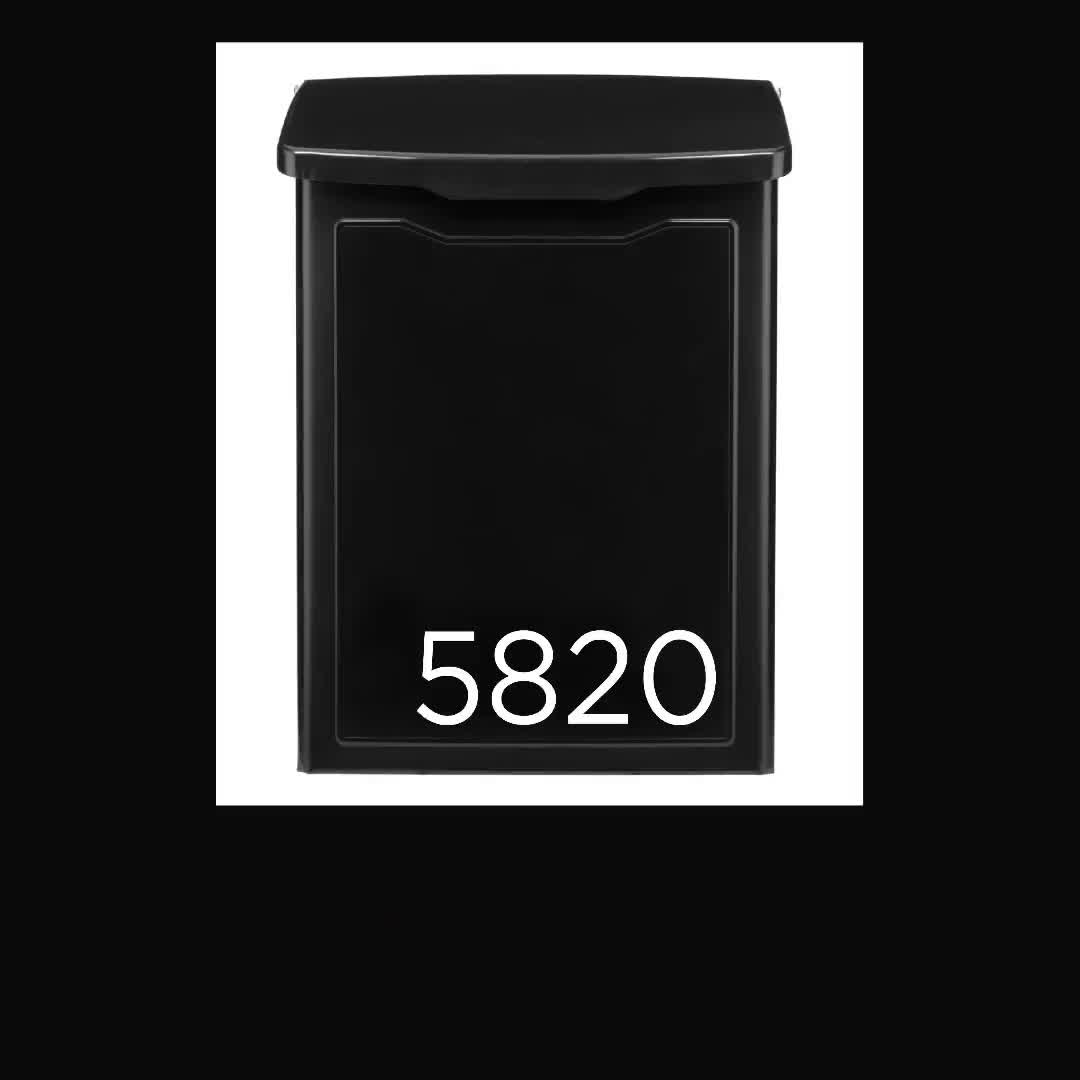 Buzón de metal negro personalizado: buzón de pared con dirección personalizado video poster