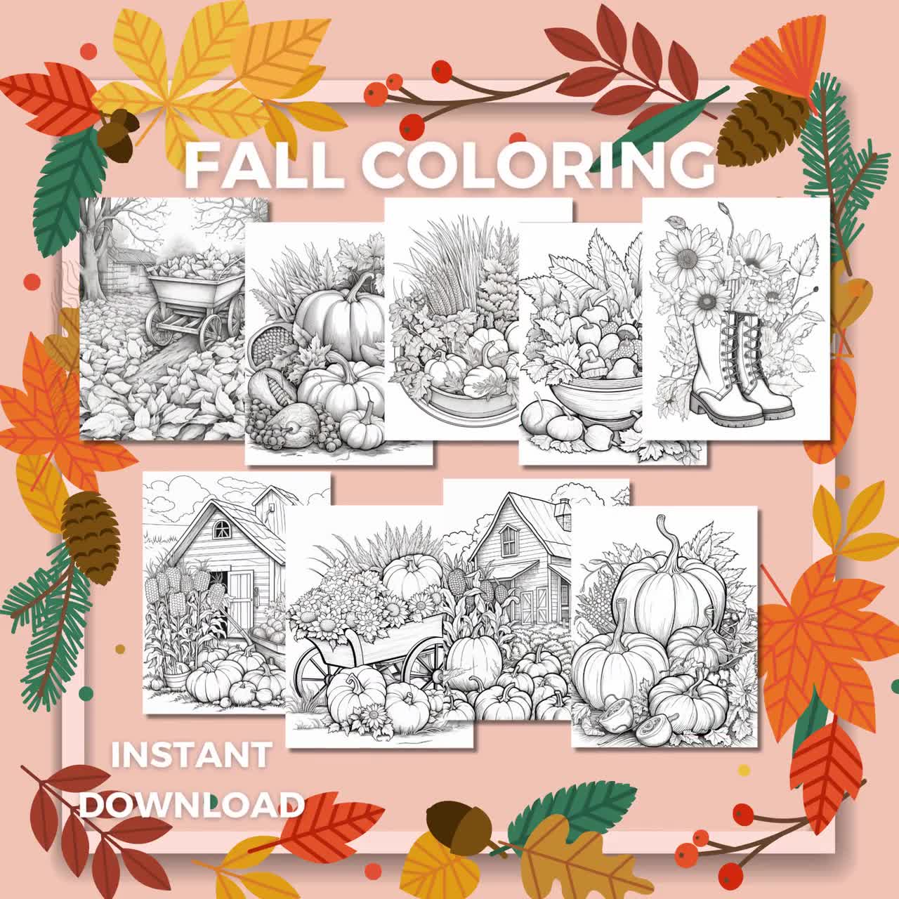 Fall Coloring Planner Undated (60 pages) – Packed for Life