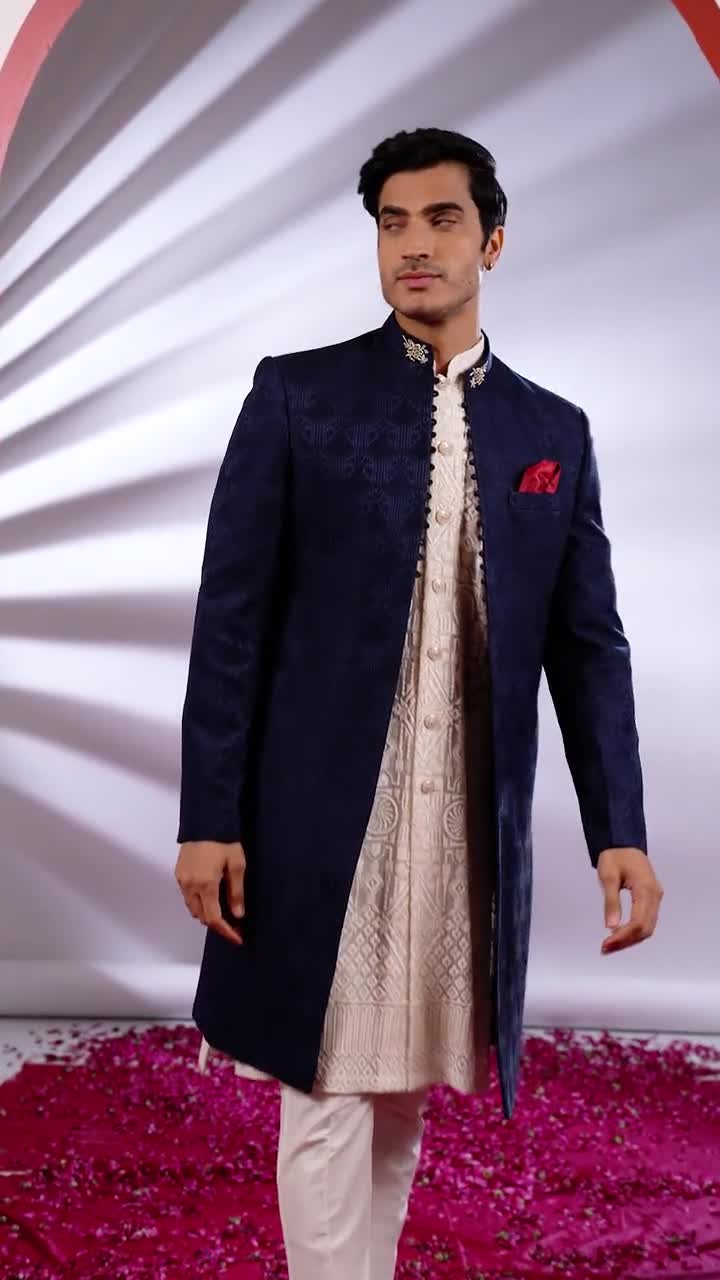 Jacquard indo hotsell western sherwani