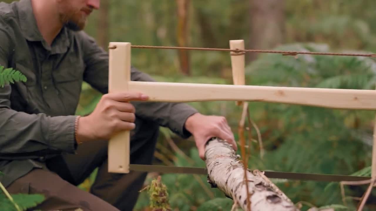 Bushcraft Handmade Bucksaw, Swedish Bow Saw, Easy and Safe to