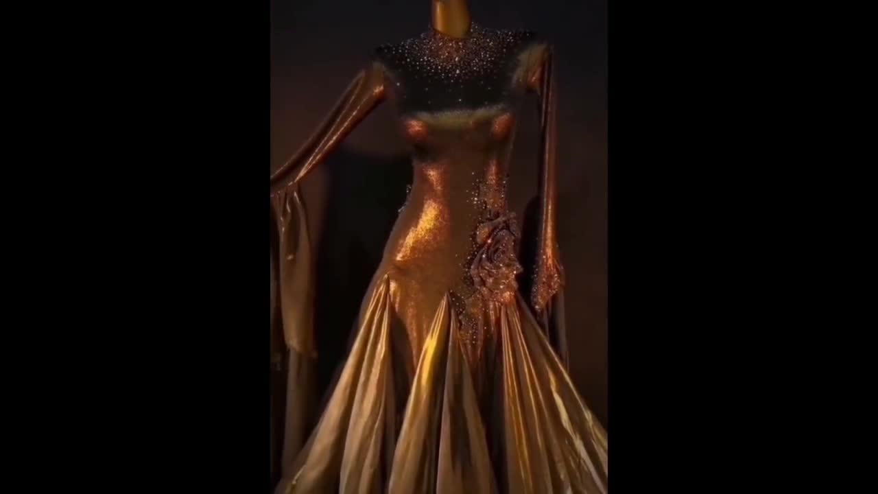 Shiny Golden Ballroom Dance Dress Smooth Dress B0007 - Etsy