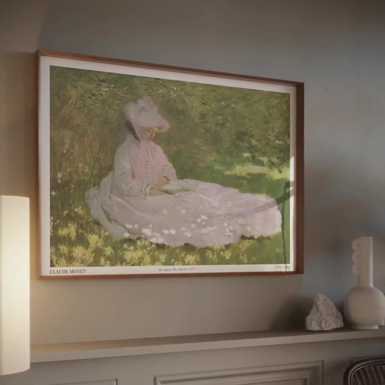 Springtime the Reader Monet Gallery Wall Art Print Vintage Floral