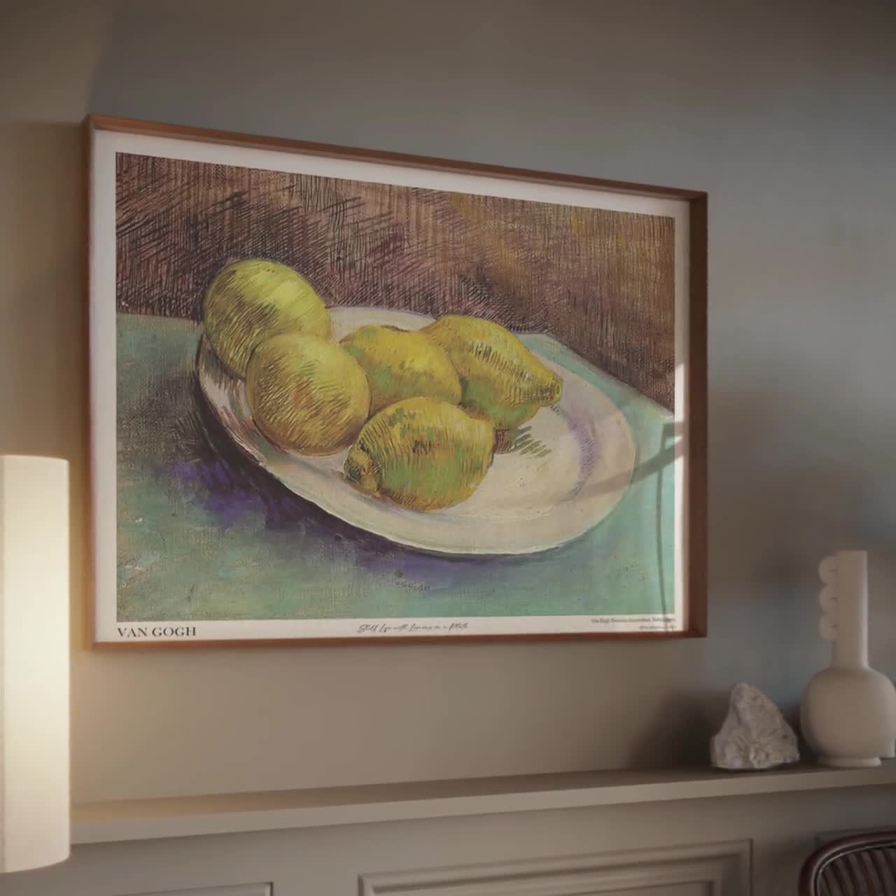 Still Life With Lemons on a Plate Van Gogh Gallery Wall Art Food