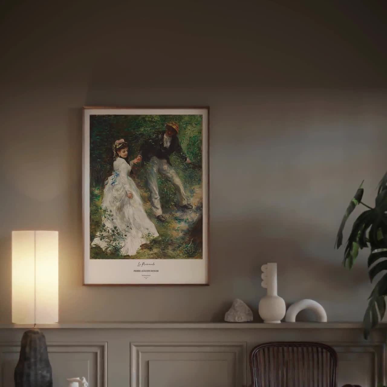 La Promenade Renoir Gallery Wall Art Print Vintage Couple Oil