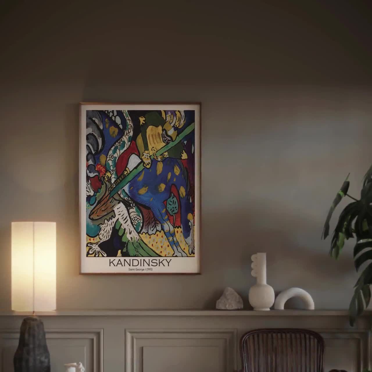 Saint George I Kandinsky Print Mid Century Modern Minimalist