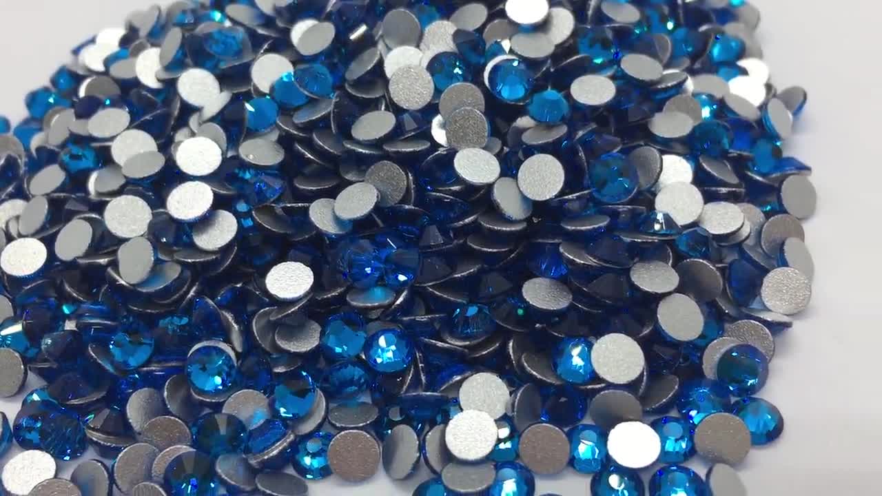 Rhinestone BLUE GREY Glass to Stick Round Rhinestone Home Deco Rhinestones  Scrapbooking Rhinestones Decoration 