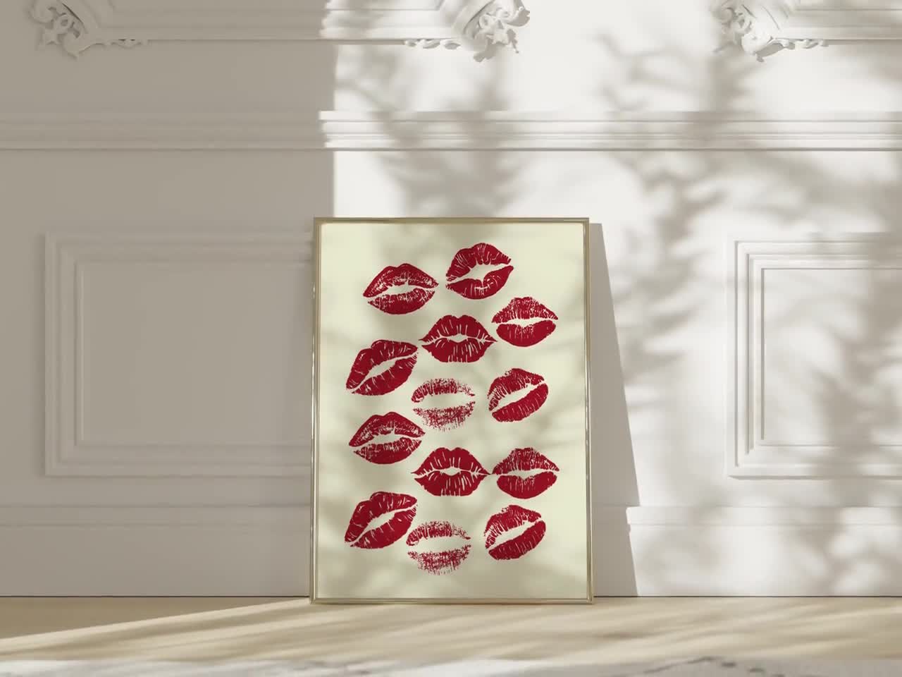 Kisses Print, Kiss Wall Art, Trendy Wall Art, Home Aesthetic