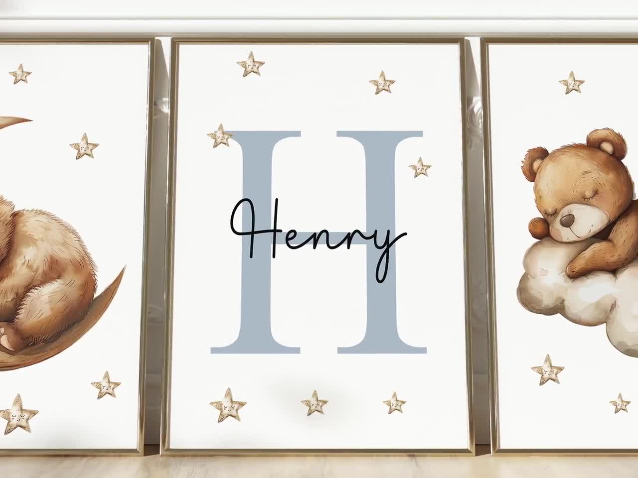Baby Boy Nursery Decor Bear Canvas Wall Art Set Of Teddy Bear