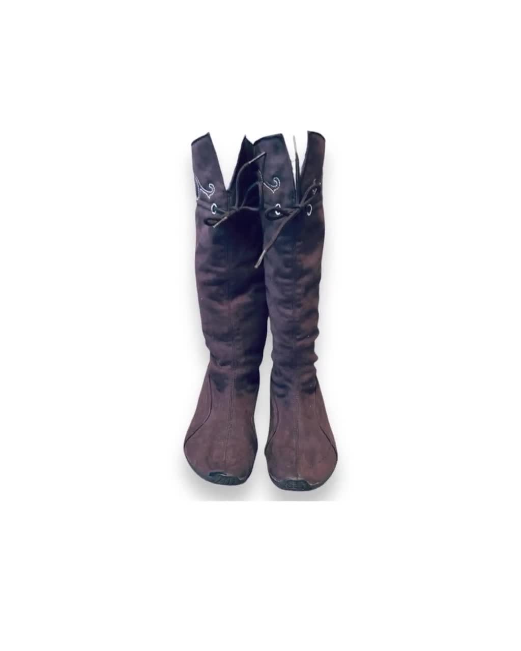 Y2K PUMA Vintage High Knee Purple Suede Leather Boots Archive