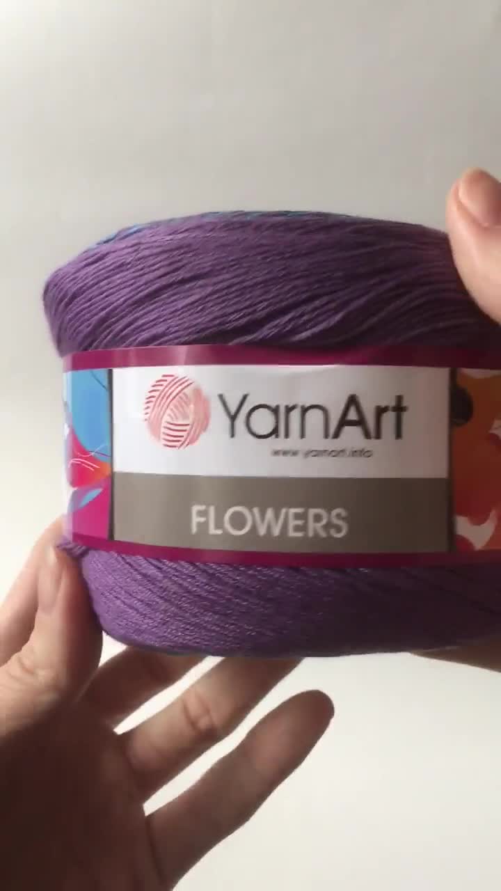 YarnArt FLOWERS 250 grams-1000 meters Cotton Yarn Rainbow Crochet Hand  Knitting Soft Yarn Spring Summer Yarn Granny Square Bag color choice