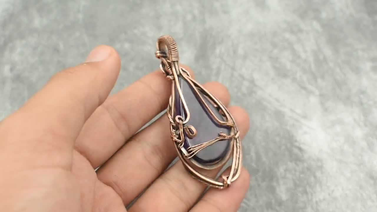 Star Amethyst Copper Pendant Copper Wire Wrapped Jewelry Amethyst Pendant  Copper Jewelry Amethyst Necklace Gift For Wife On Sale