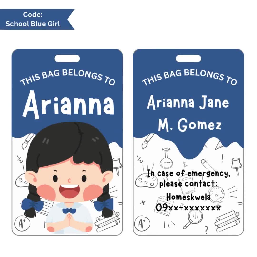 Bag Tag Templates for Kids | Editable School & Luggage Tags | Personalized Travel Tag | Work Badge Template | Canva Customizable Design - Etsy bag-tag-templates-for-kids-editable-school-luggage-tags-personalized-travel-tag-work-badge-template-canva-customizable-design-etsy